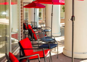 Red Patio chairs