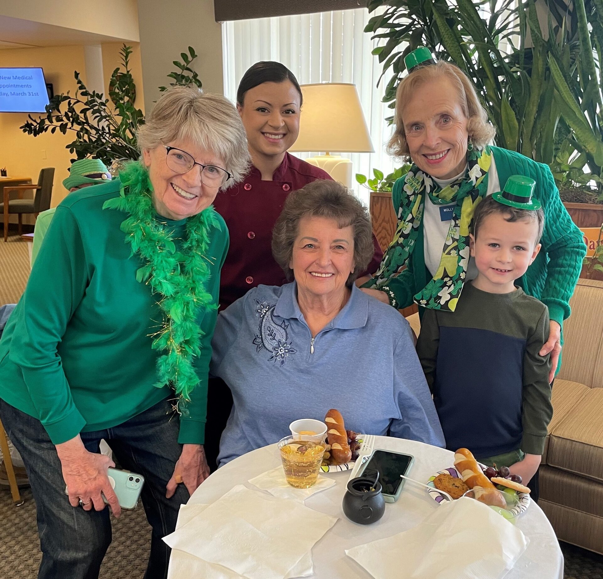 Cicilee family and residents for Saint Patricks Day.